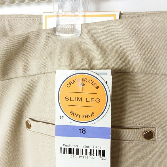Charter Club Pants Slim Leg Classic Fit NWT- ZZ - Picture 3 of 5